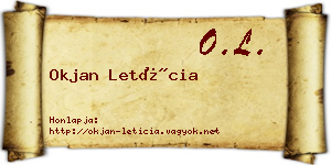 Okjan Letícia névjegykártya